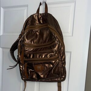 Frye metallic Brown/Gold Backpack